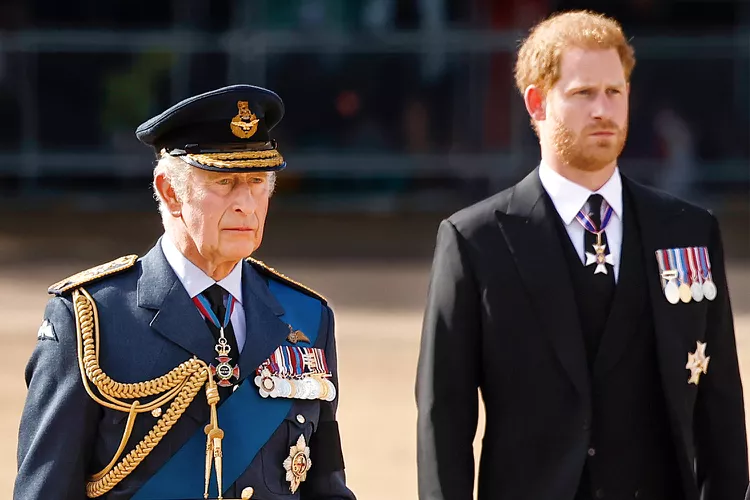 King Charles and Prince Harry on Sept. 14, 2022.