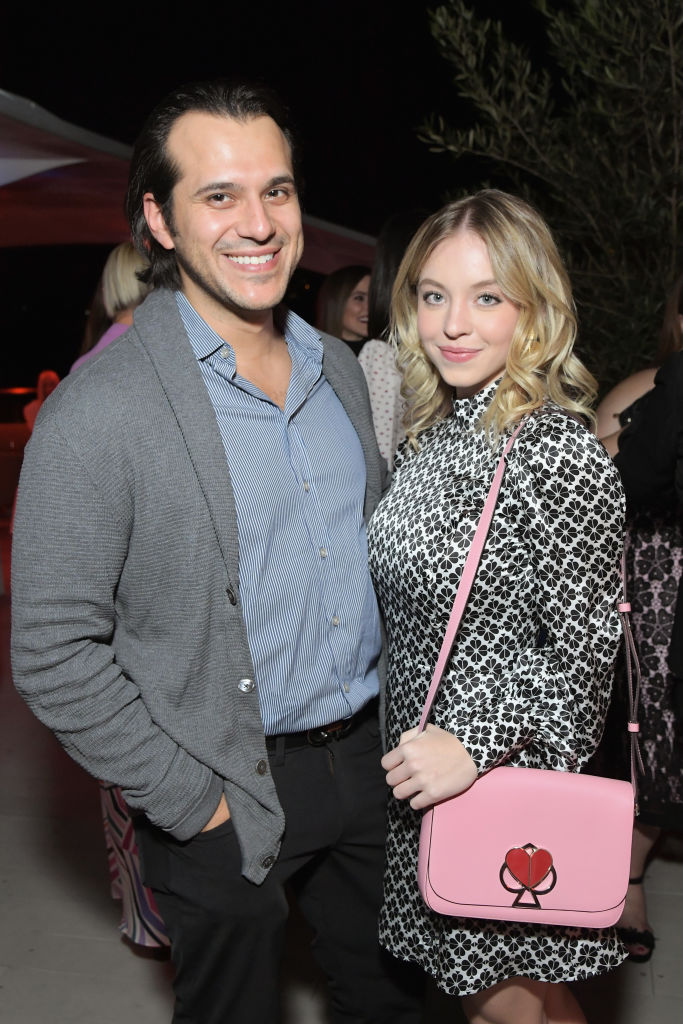 ABOVE: Jonathan Davino (L) and Sydney Sweeney attend the InStyle and Kate Spade dinner at Spring Place on October 23, 2018 in Los Angeles, California.  (Photo by Charley Gallay/Getty Images for InStyle)