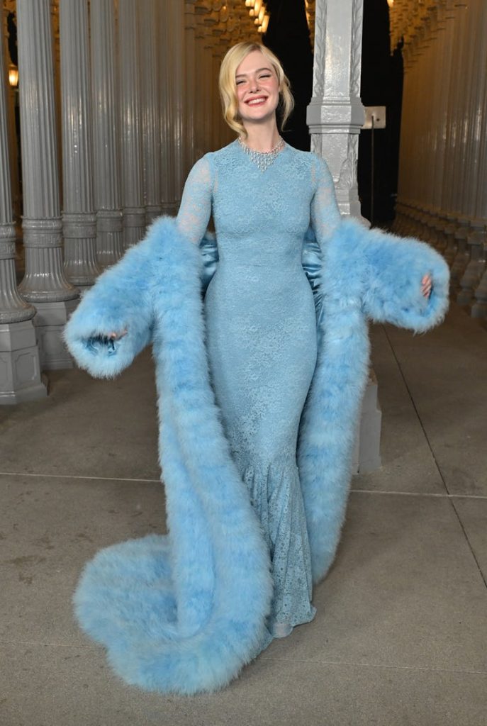 US actress Elle Fanning attends LACMA Art+Film Gala at the Los Angeles County Museum of Art (LACMA) ...